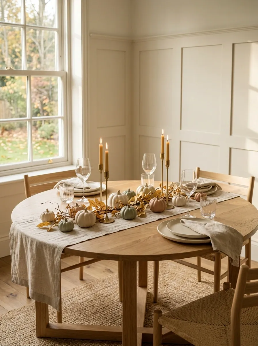 Handmade Fall Tablescape With Painted Mini Pumpkins