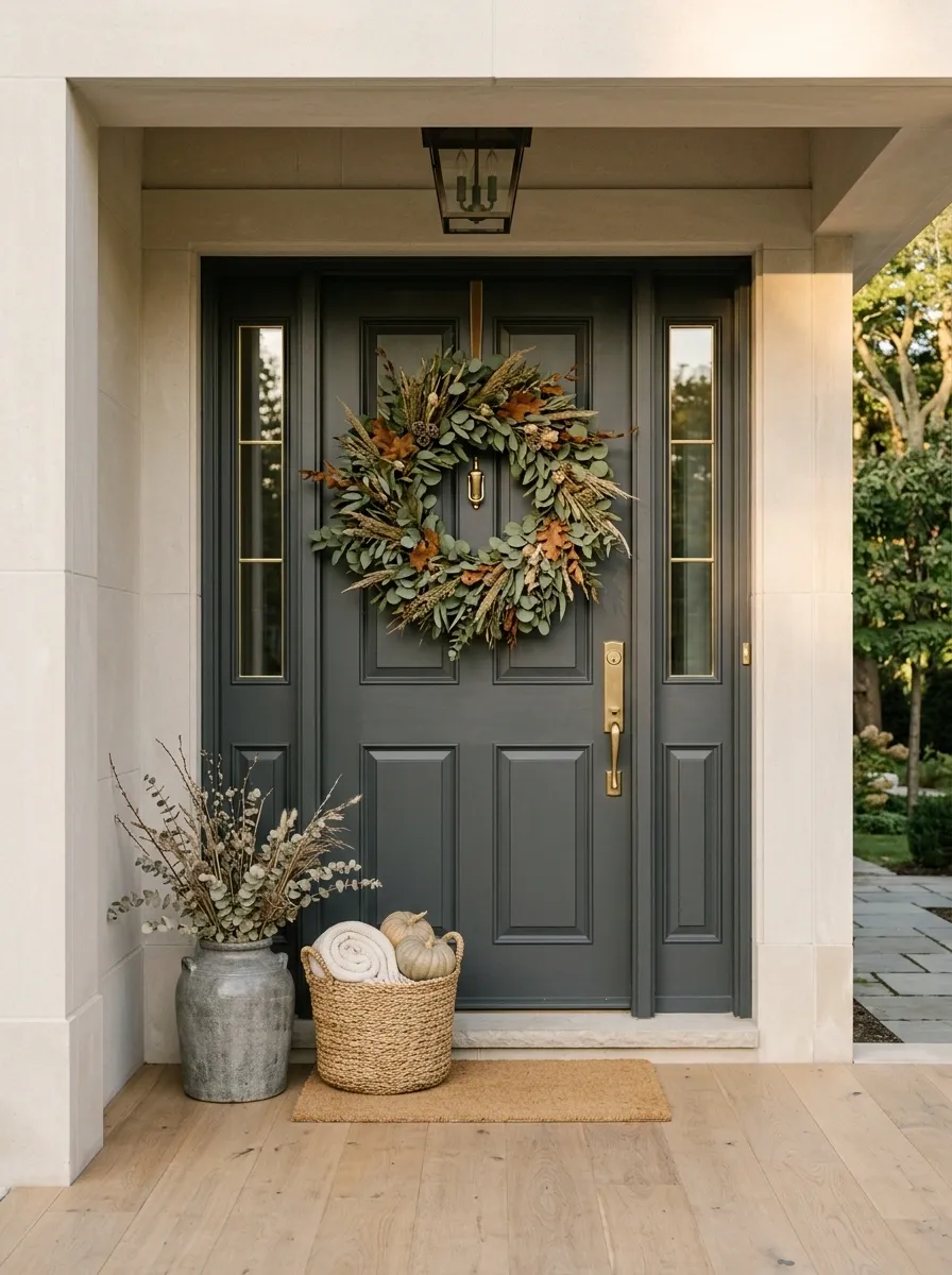 Hang a Full Eucalyptus Wreath Instead of a Tiny Sign