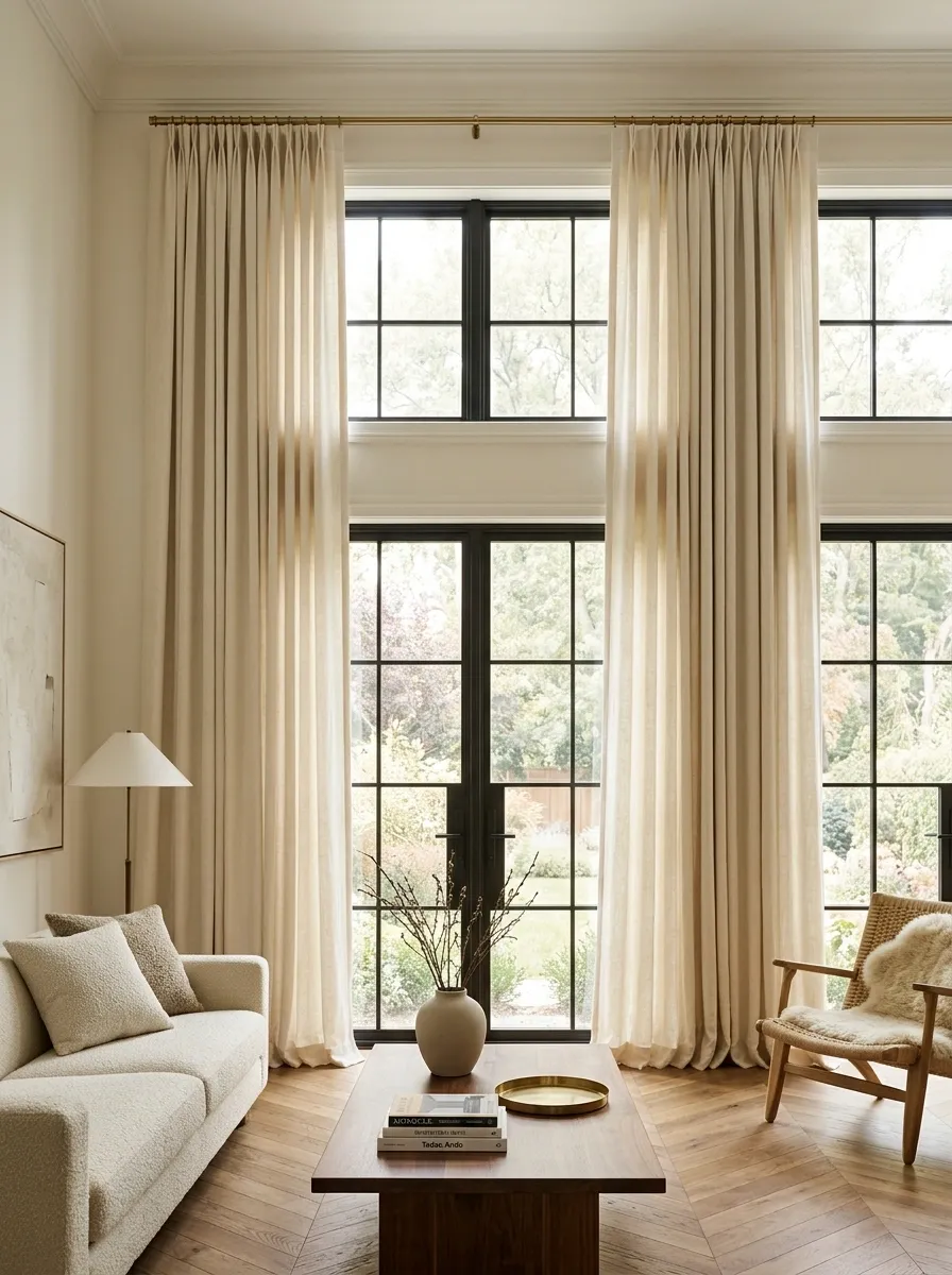 Hang Curtains High and Wide Around the Windows