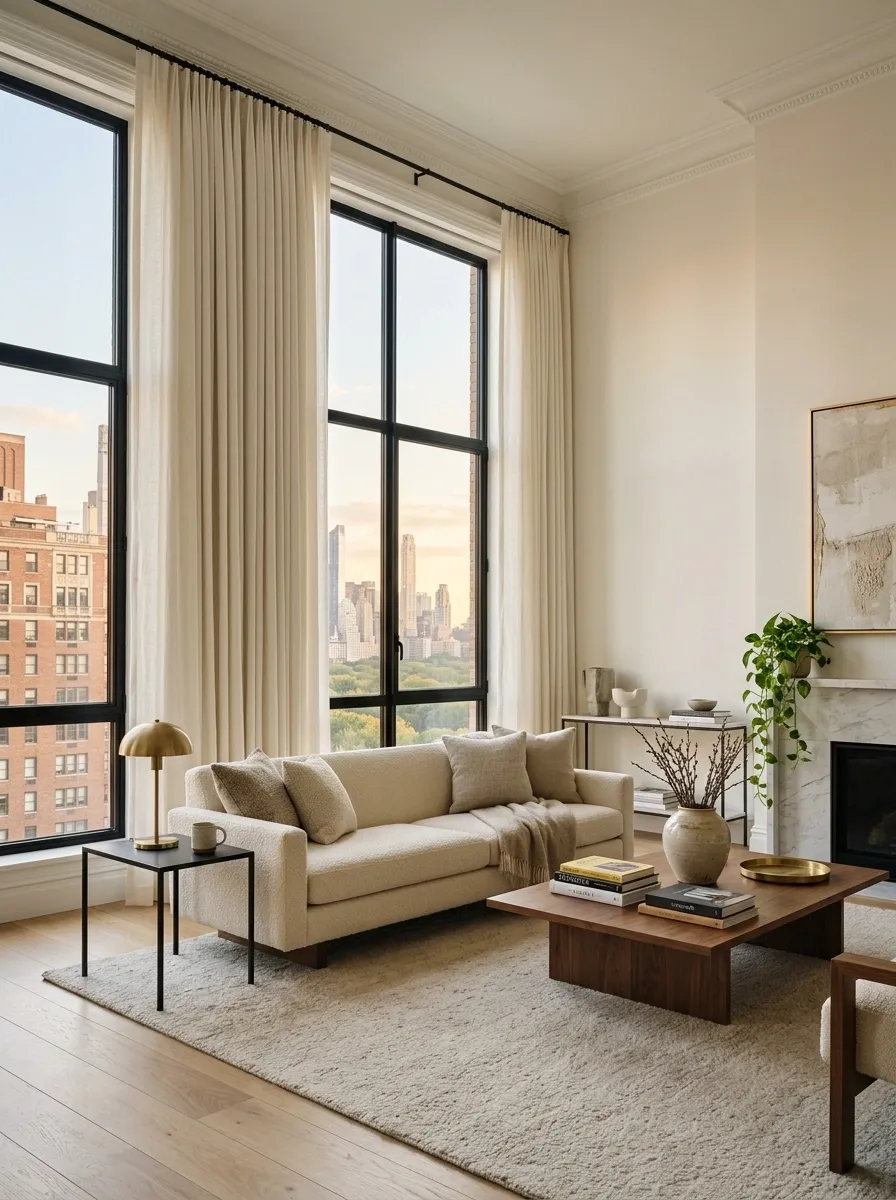 Hang Curtains High to Make the Ceiling Feel Taller