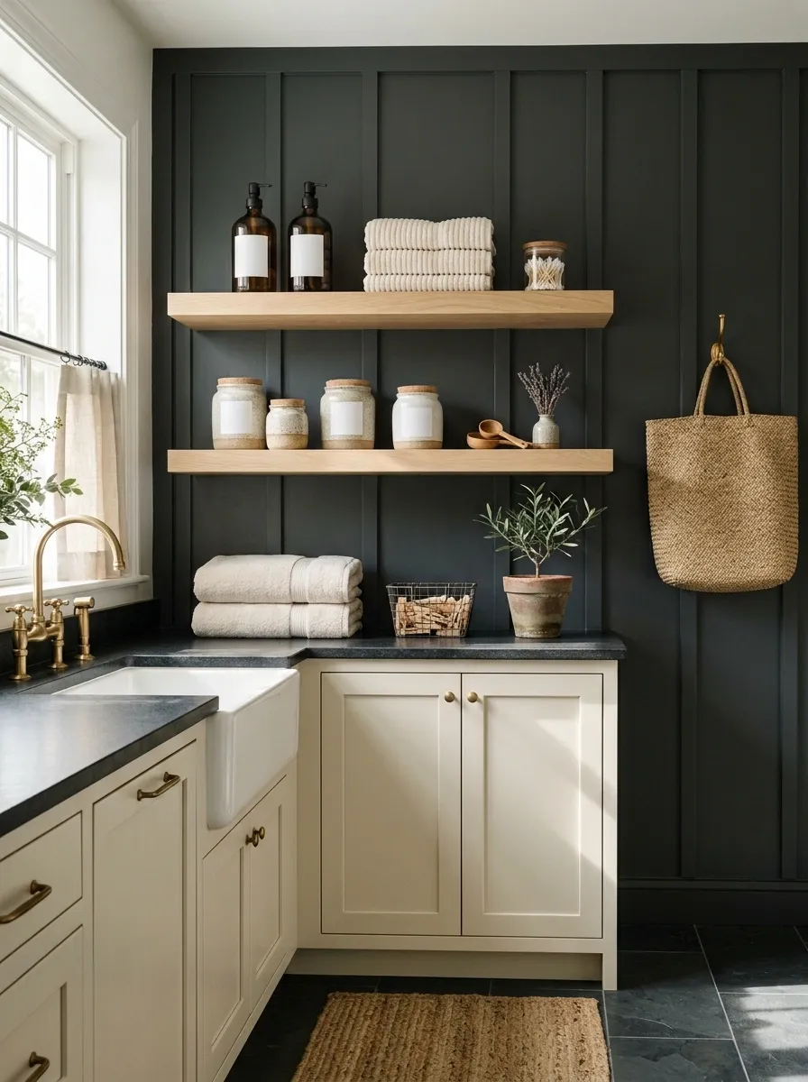 Hang Open Shelves Where Everyday Supplies Stay Visible