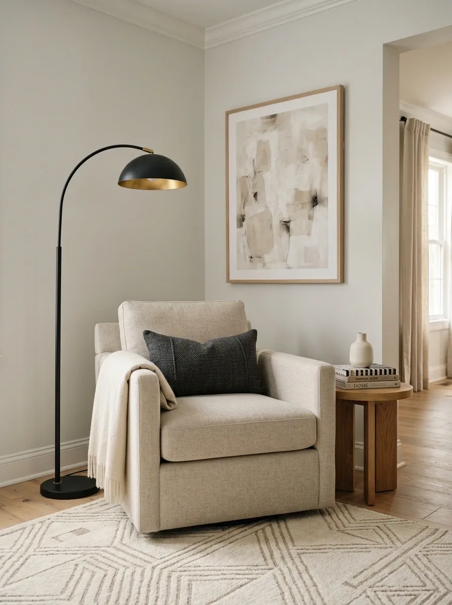 Inexpensive Armchair With a Layered Reading Corner