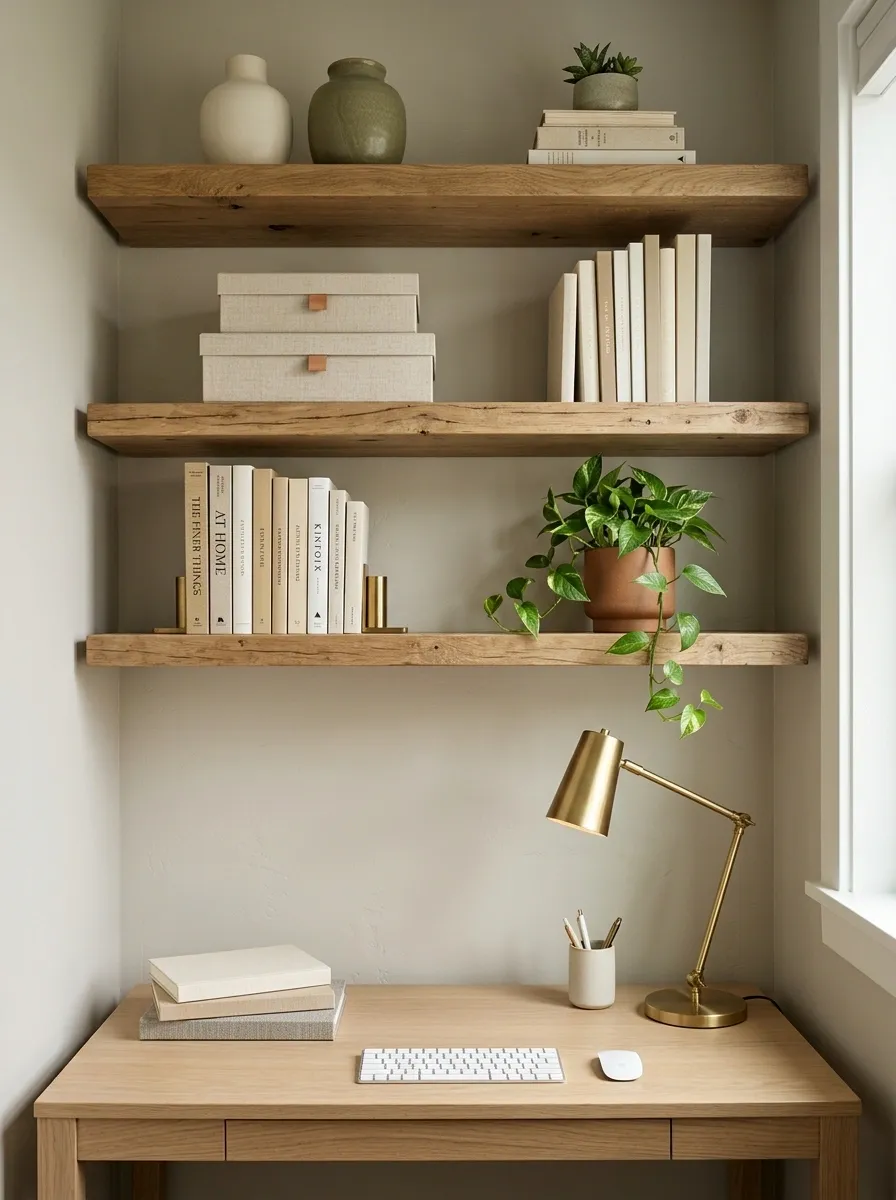 Install Floating Shelves Above the Work Surface