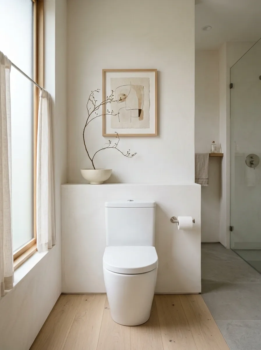 Japandi Bathroom With Low Ceramic Styling