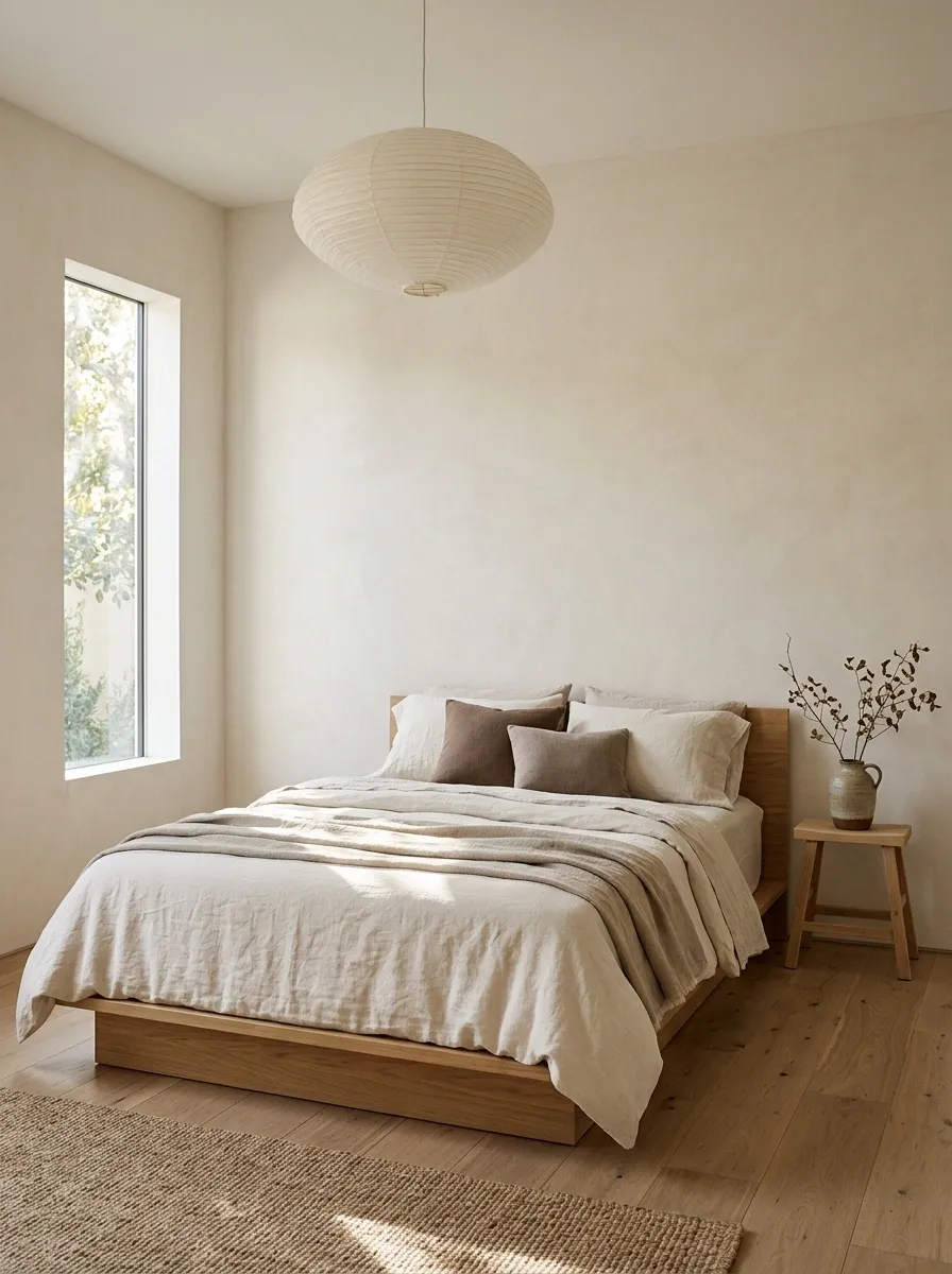 Japandi Bedroom With a Quiet Window Wall