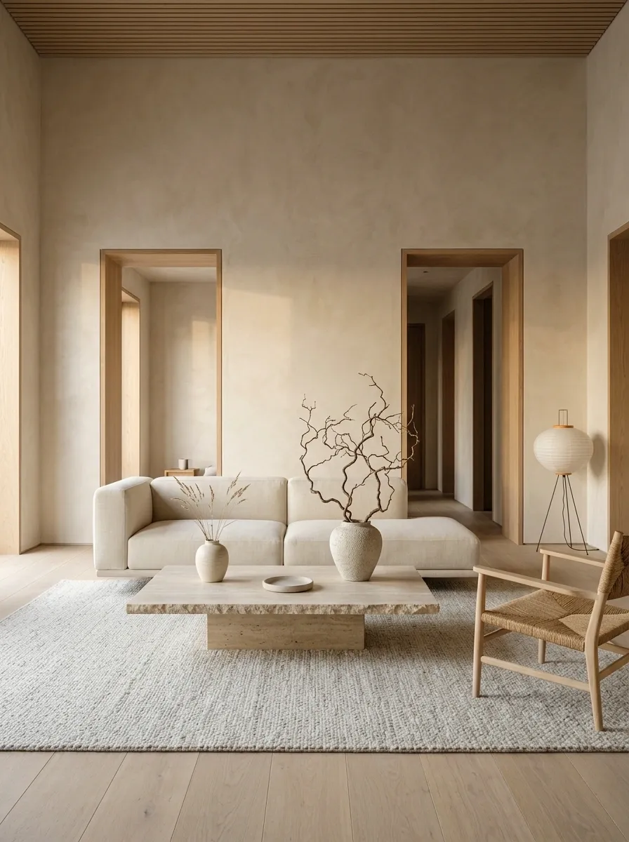 Japandi Living Room With a Quiet Architectural Palette