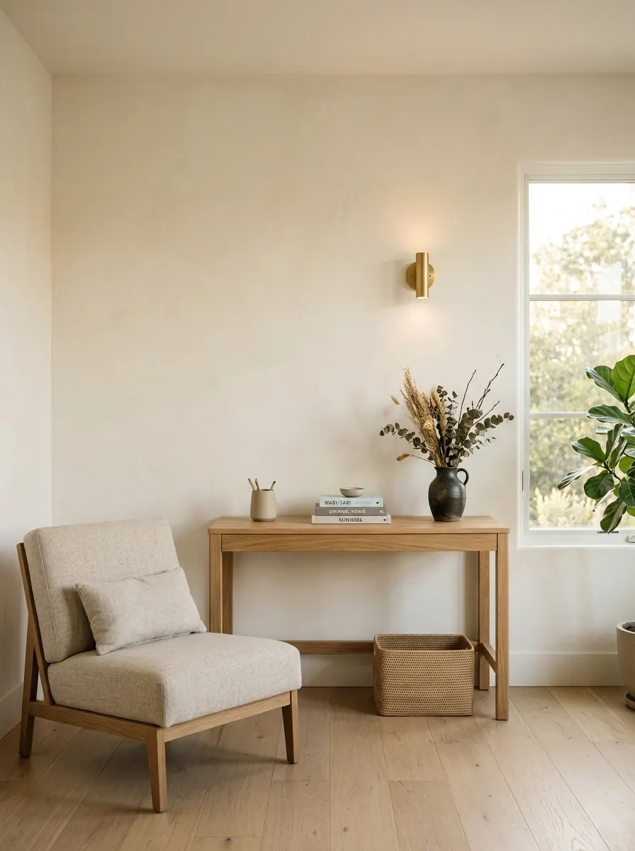 Japandi Office With a Low Visual Profile