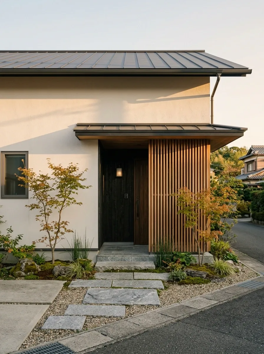Japanese-Inspired Modern House With Timber Screens
