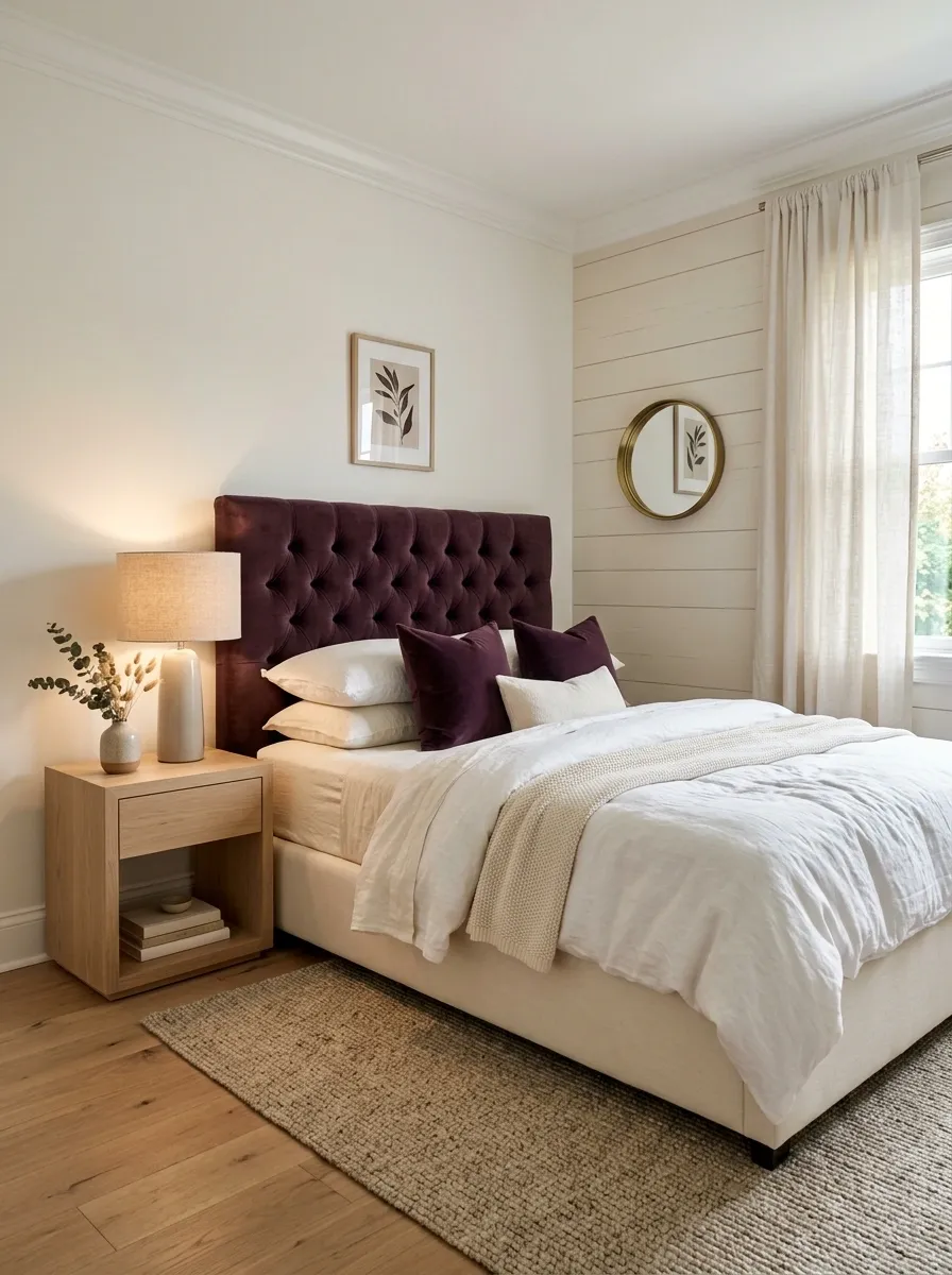 Keep a Small Plum Bedroom Mostly Cream