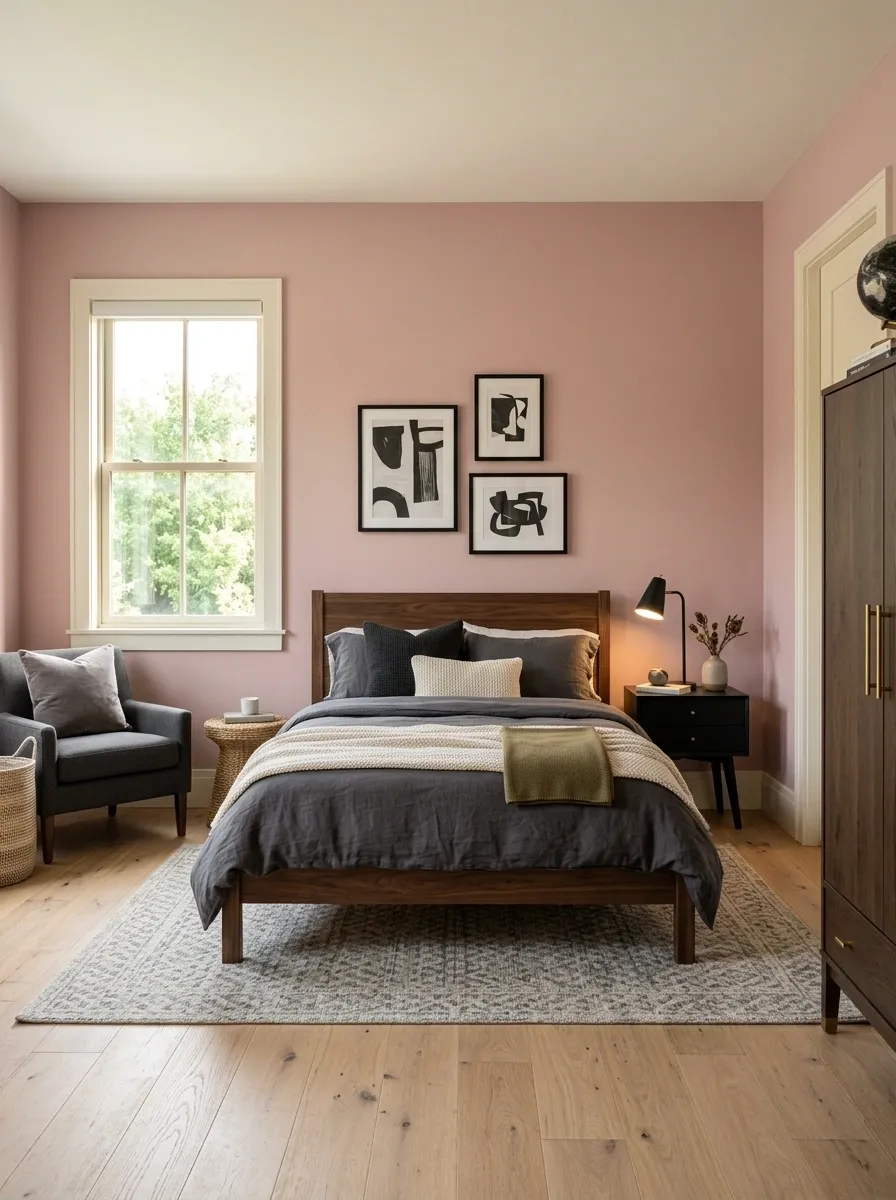 Keep the Ceiling and Trim Light to Make Pink Feel Cleaner