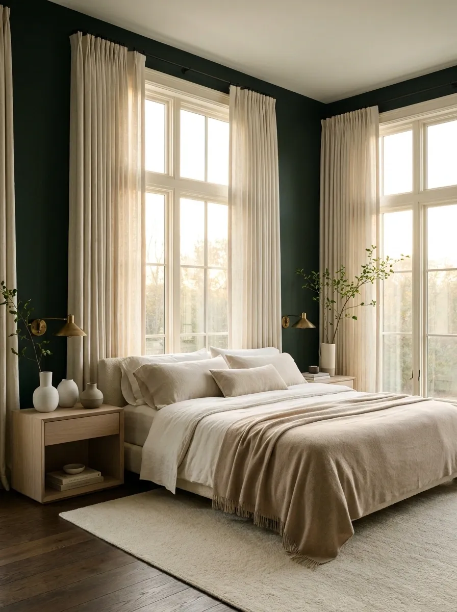 Keep the Curtains Cream, Because Matching Green Curtains Is Doing Too Much