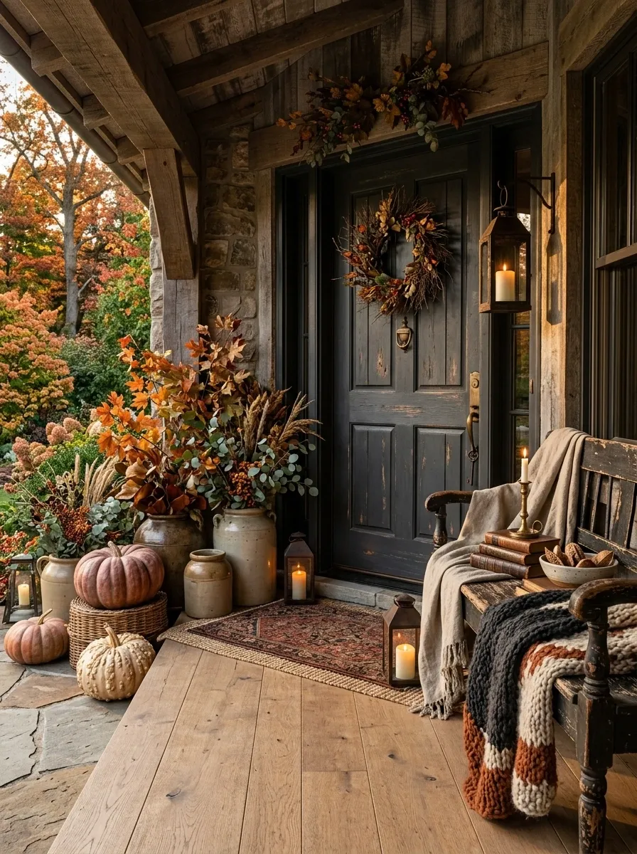Keep the Door Area Dark and Moody With Deep Fall Tones