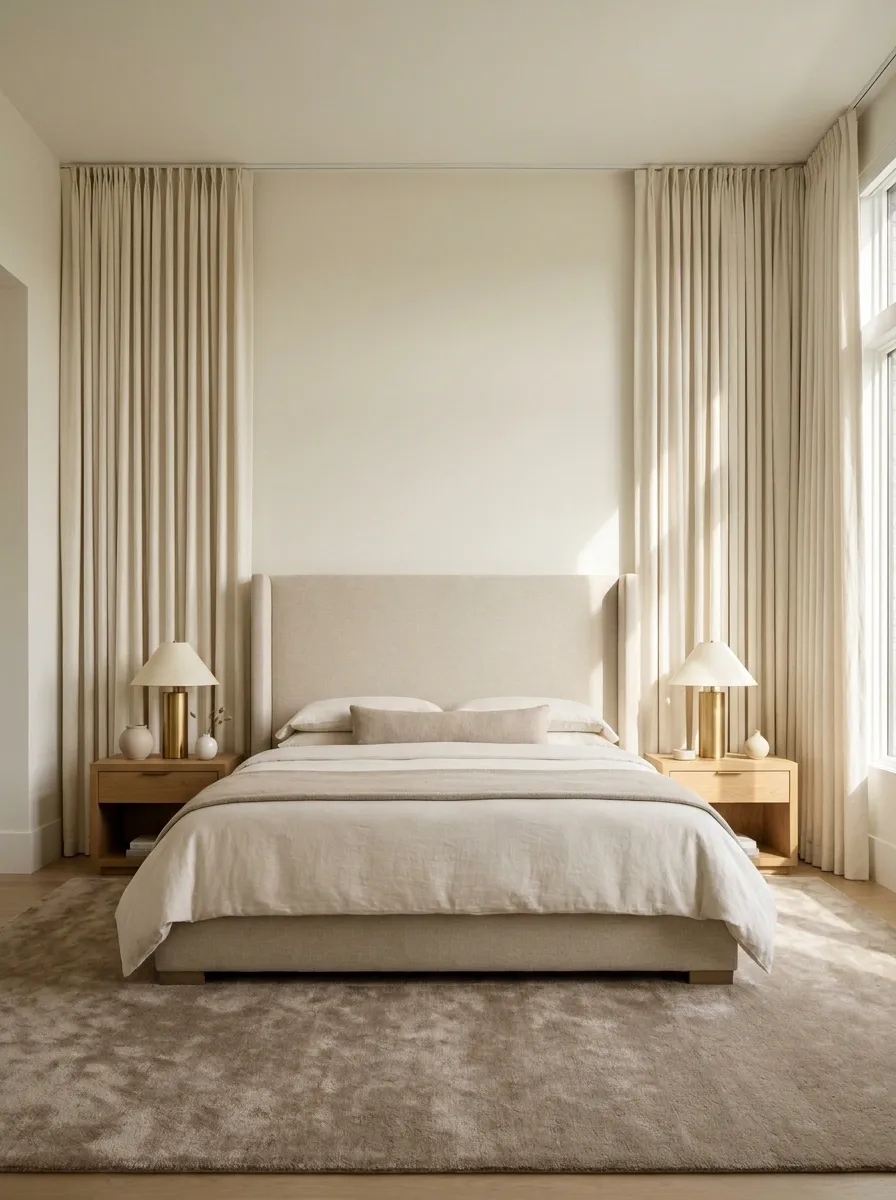 Large-Scale Curtains Framing the Entire Sleeping Zone