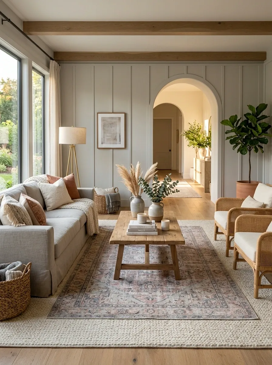 Layer a Vintage Rug Over a Larger Neutral Base