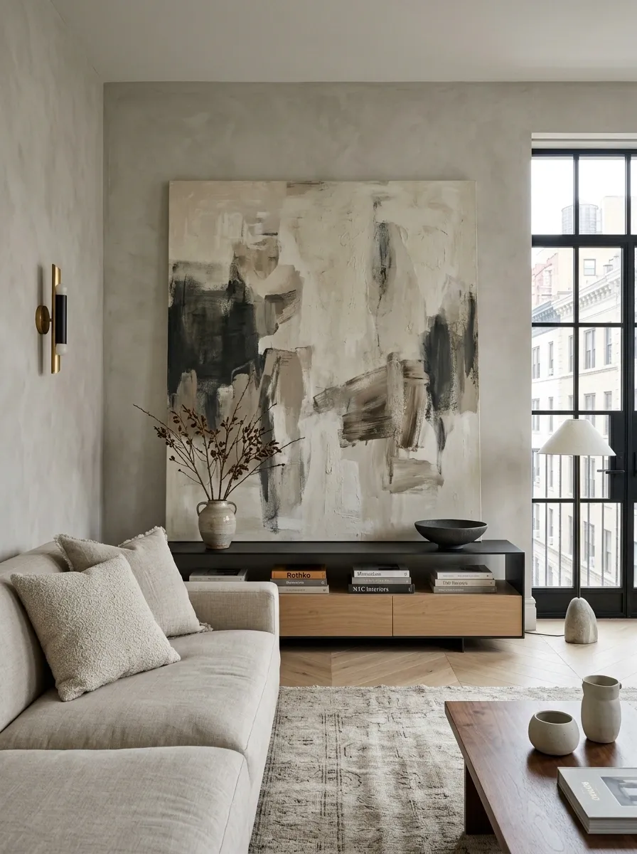 Lean Oversized Art Instead of Covering Every Wall