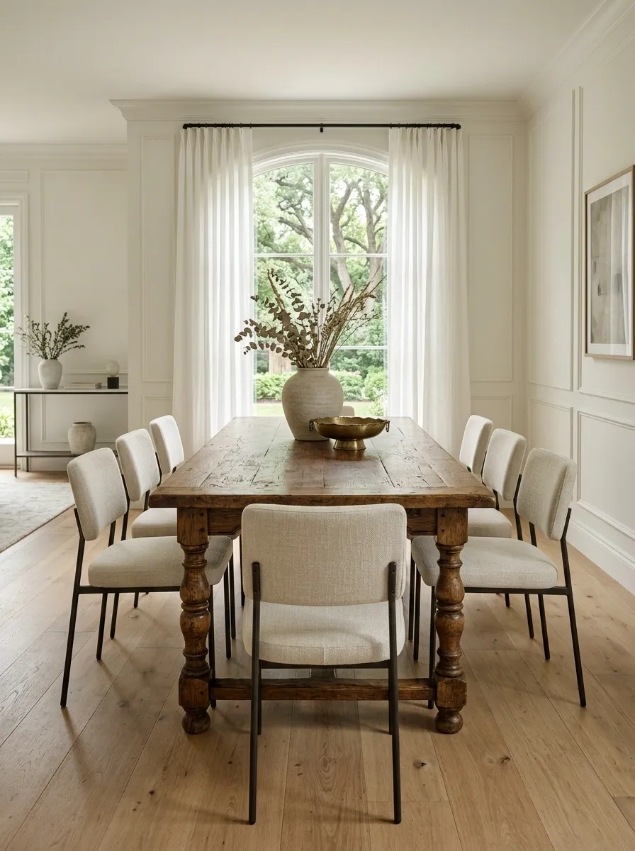 Let an Old Dining Table Meet Modern Chairs