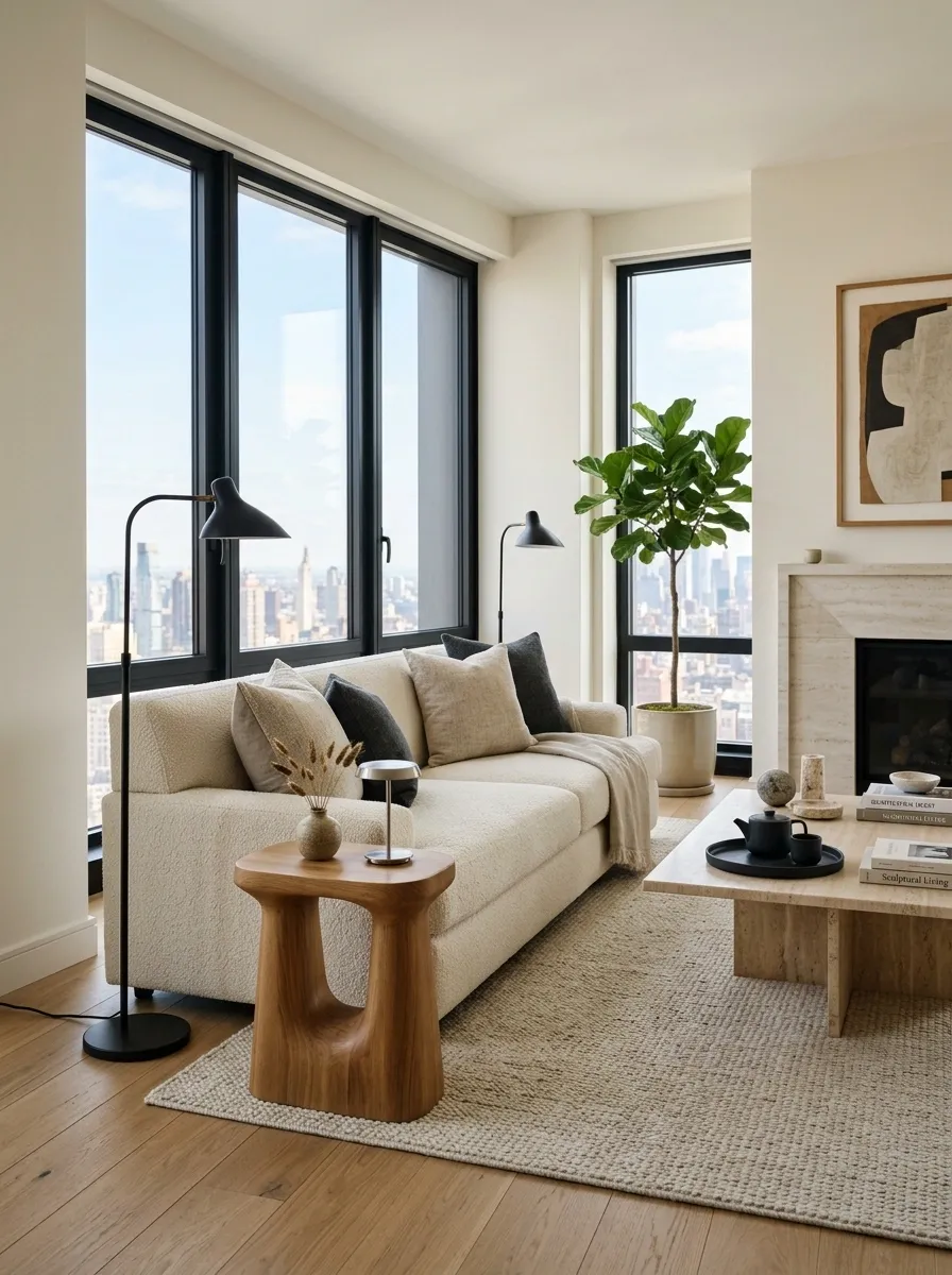 Let Wood Bring Warmth Into an Otherwise Clean Interior