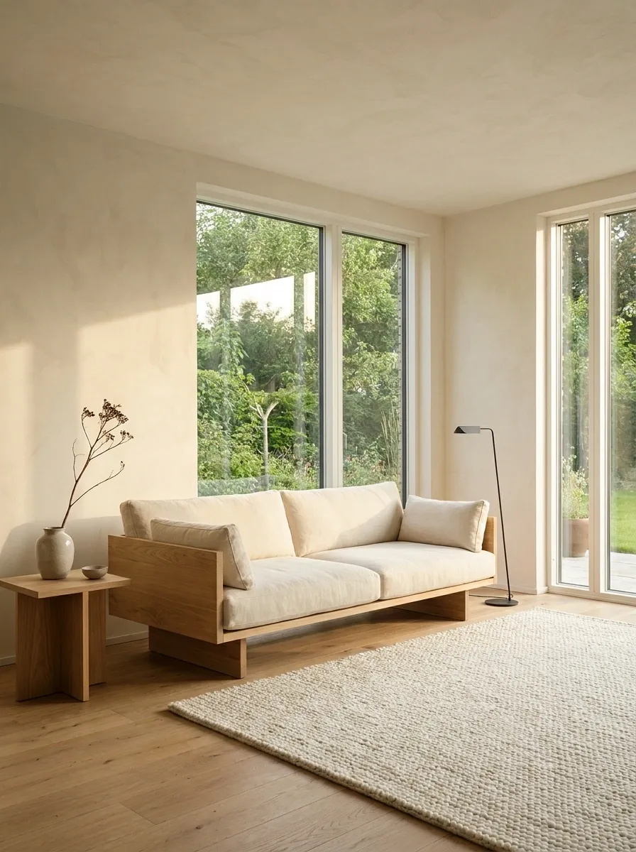 Light-Filled Garden Room With Warm Oak and Linen