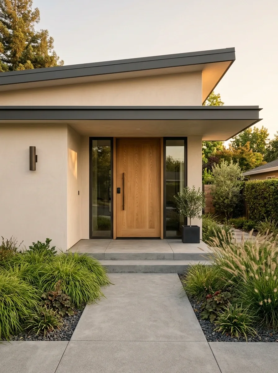 Low-Slope Shed Roof Over a Simple Modern Porch