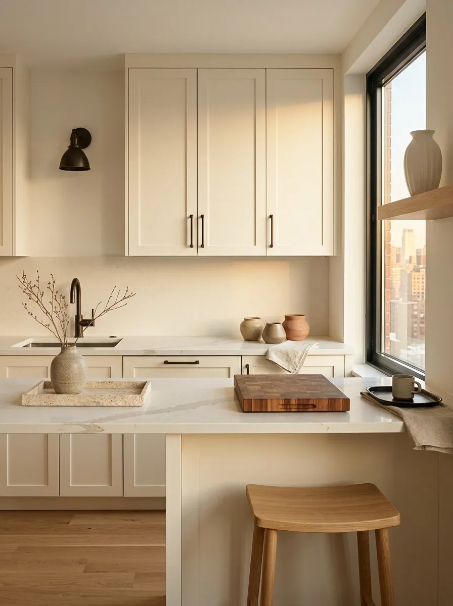 Make a Small Kitchen Look More Custom With One Material Repeat
