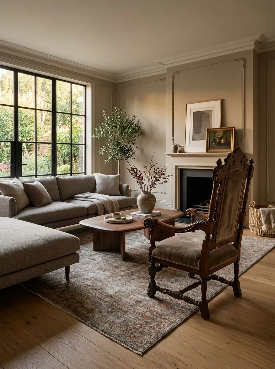 Make an Antique Chair Part of a Modern Seating Group