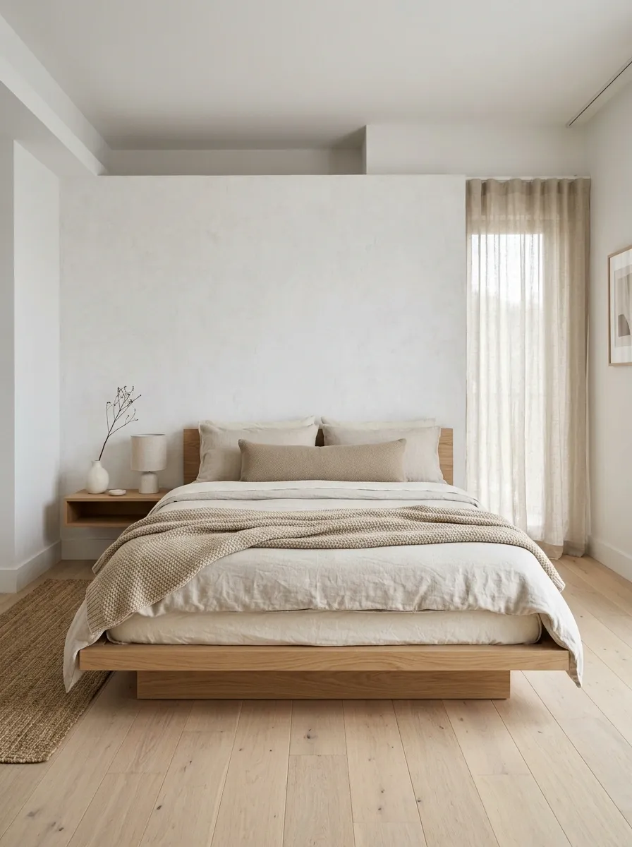 Make the Bedroom Calm With Low-Contrast Bedding