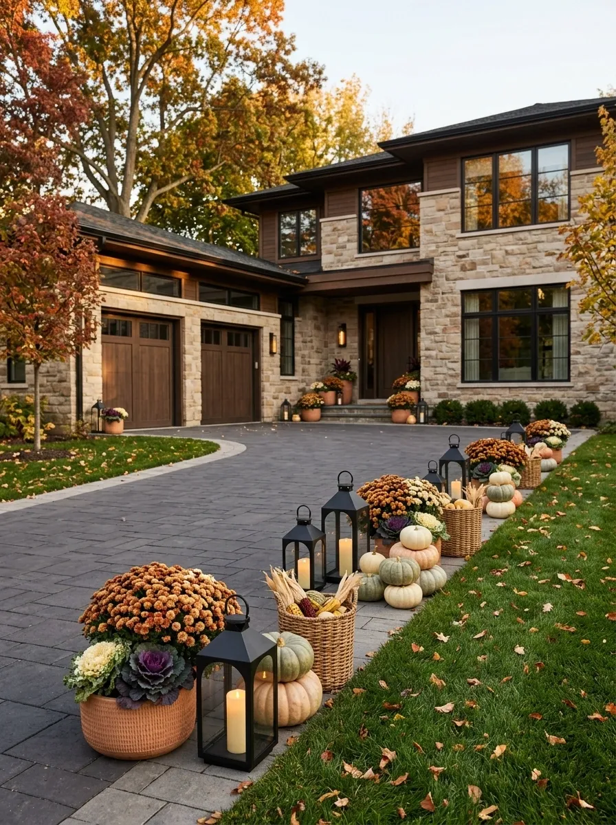 Make the Driveway Edge Part of the Fall Display