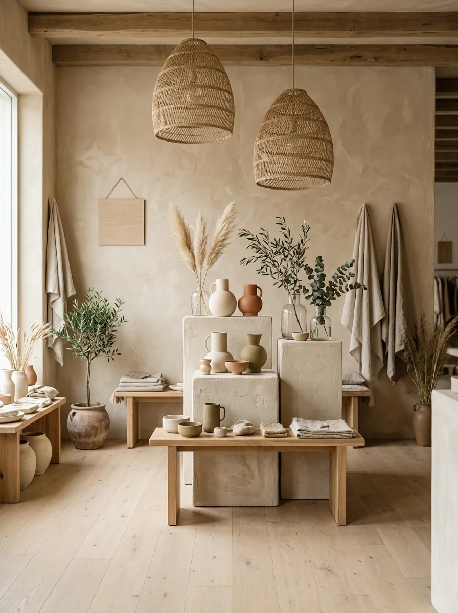 Mediterranean-Inspired Booth With Limewash and Natural Texture