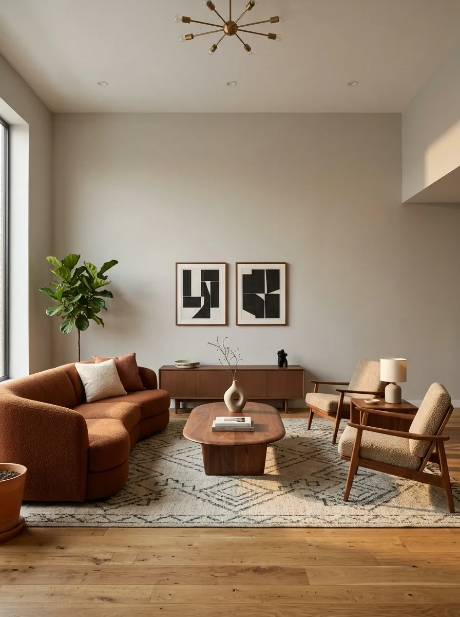 Mid-Century Sectional With a Floating Conversation Table