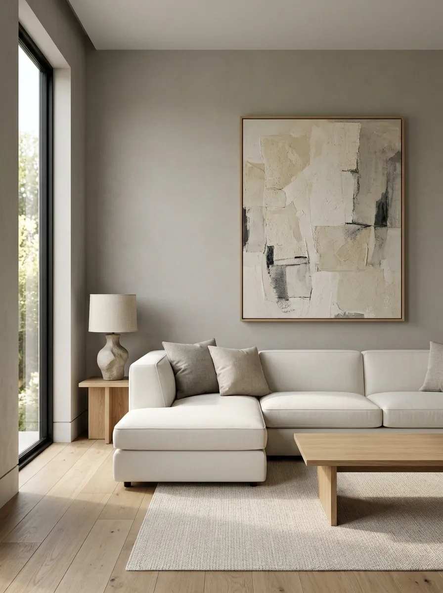 Minimal Corner Sofa With a Single Statement Artwork