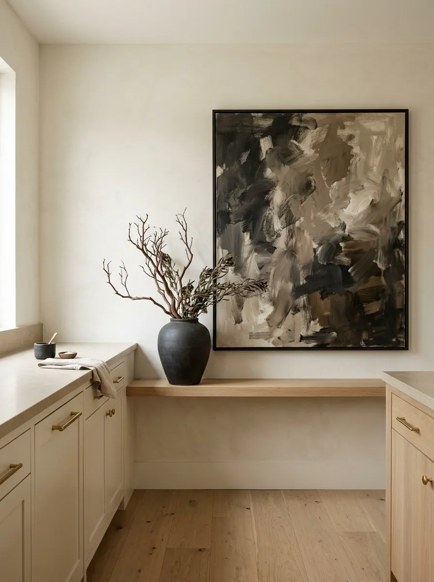 Minimal Corner With One Oversized Art Piece