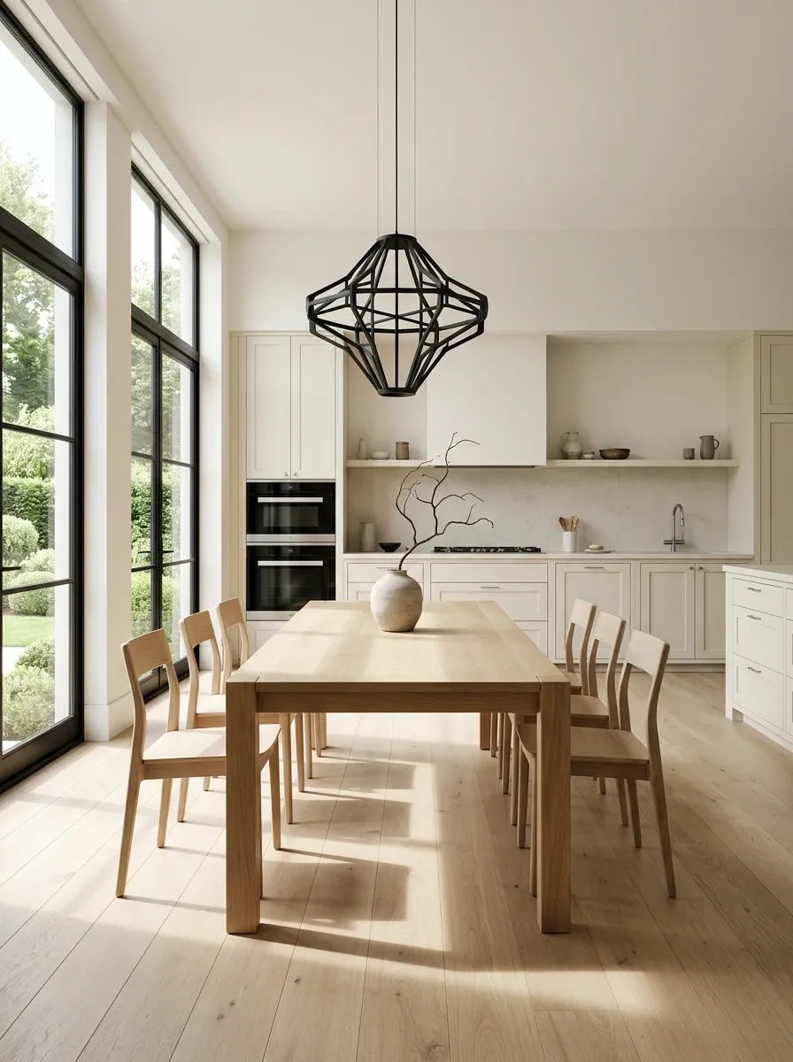 Minimal Kitchen Table With Architectural Lighting