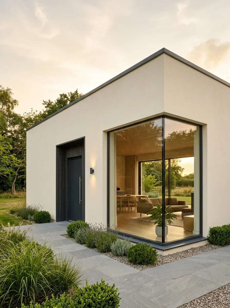 Minimalist House With Nearly Frameless Corner Glazing