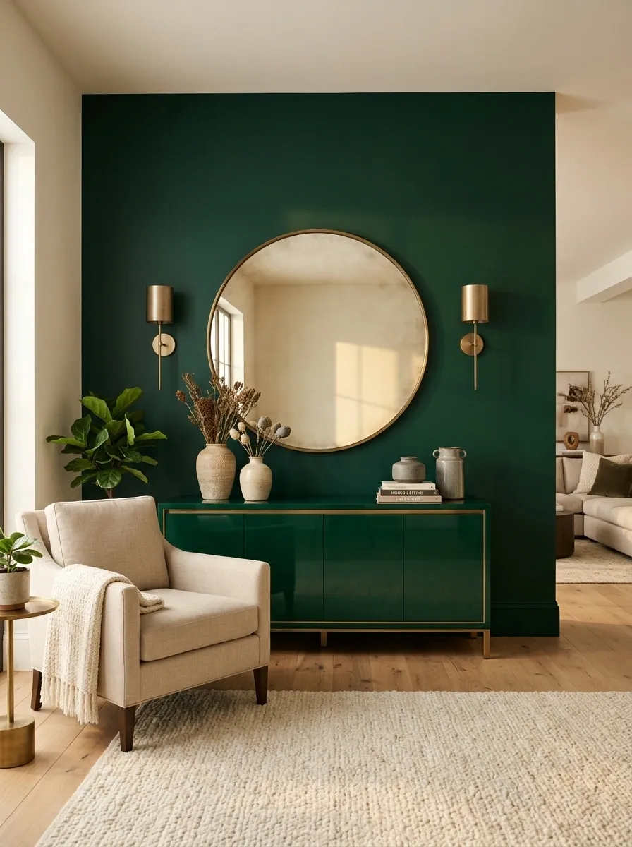 Mix Emerald Green With Brass for a Warm, Polished Look