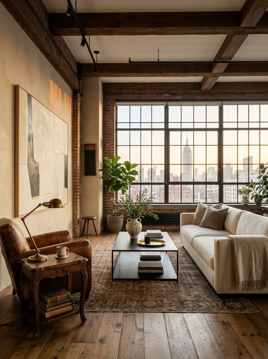 Mix Old-Looking Pieces With Clean Modern Furniture