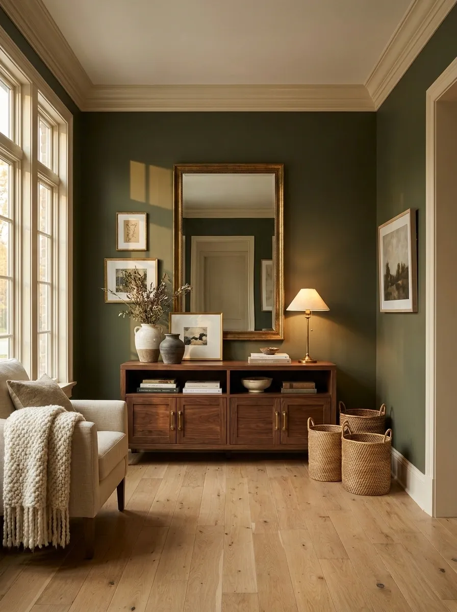 Mix Olive With Aged Brass for a More Collected Look