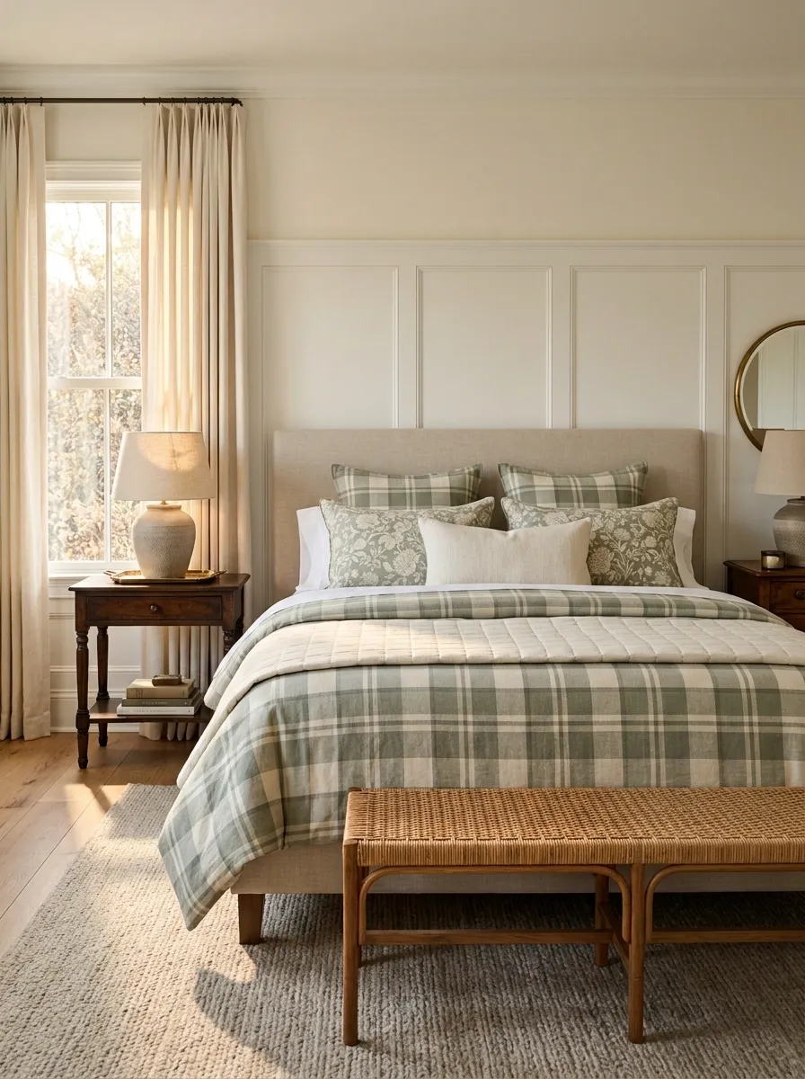Mix Plaid, Floral, and Solids Without Making Sage Feel Busy