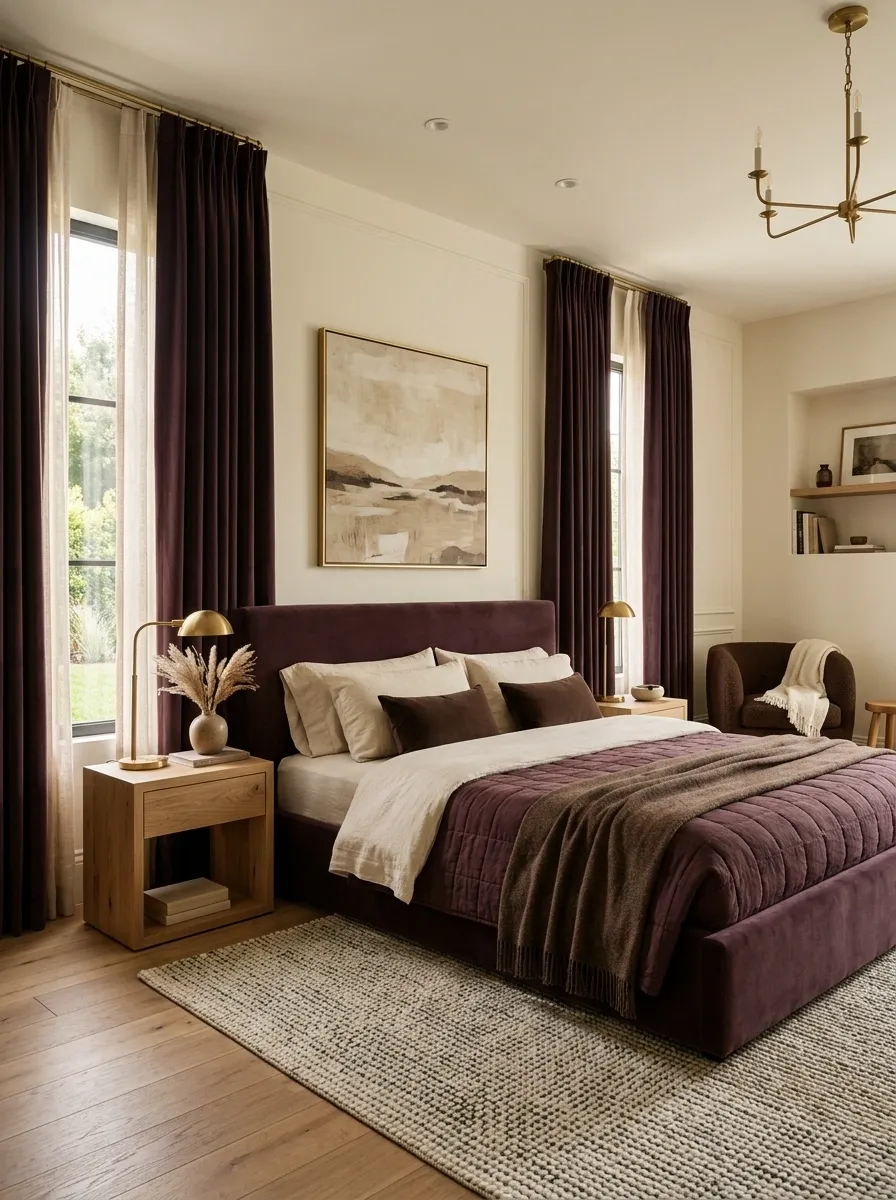 Mix Plum With Chocolate Brown for a Cozy Retreat
