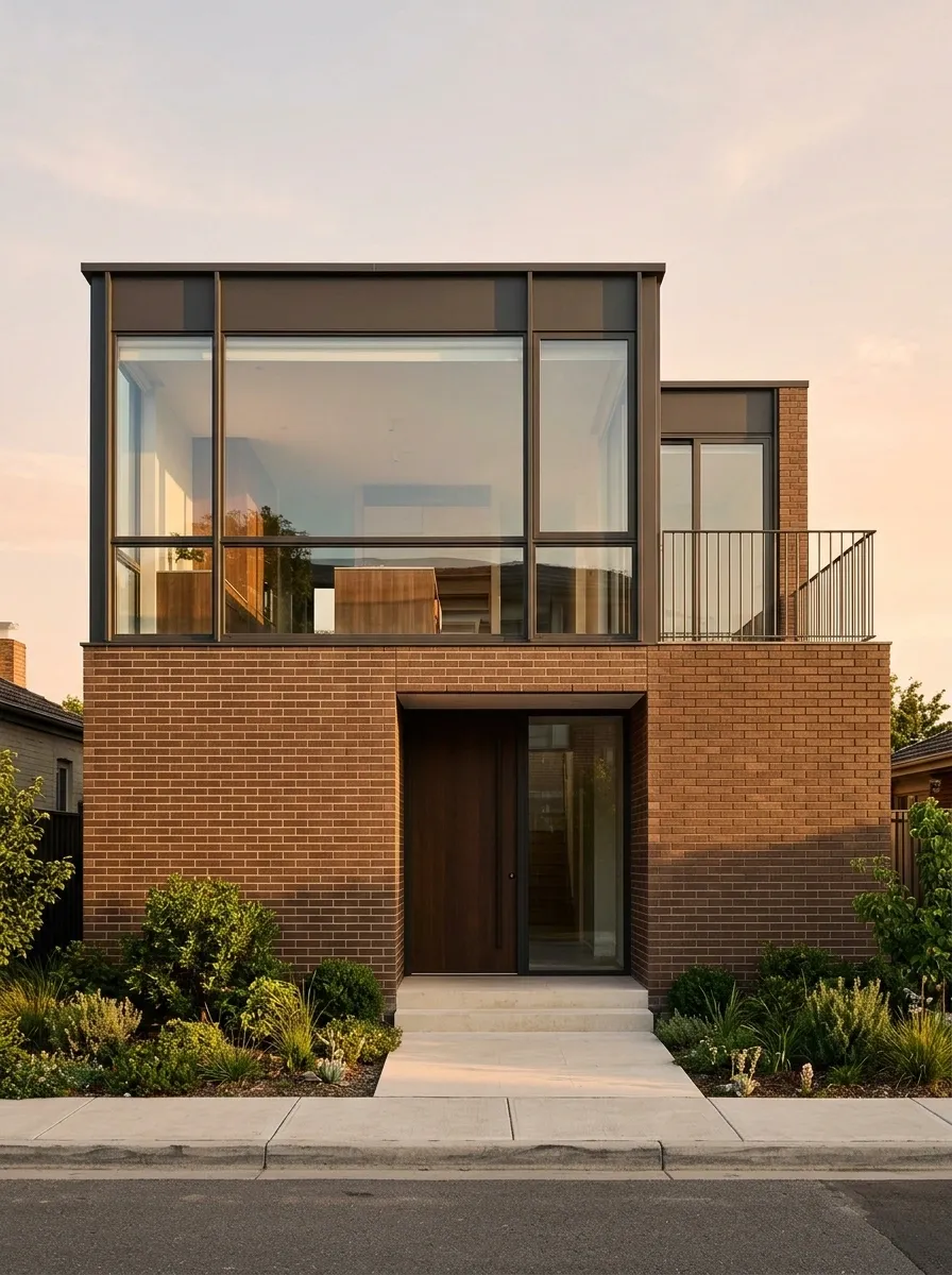 Modern Brick House With Oversized Corner Windows
