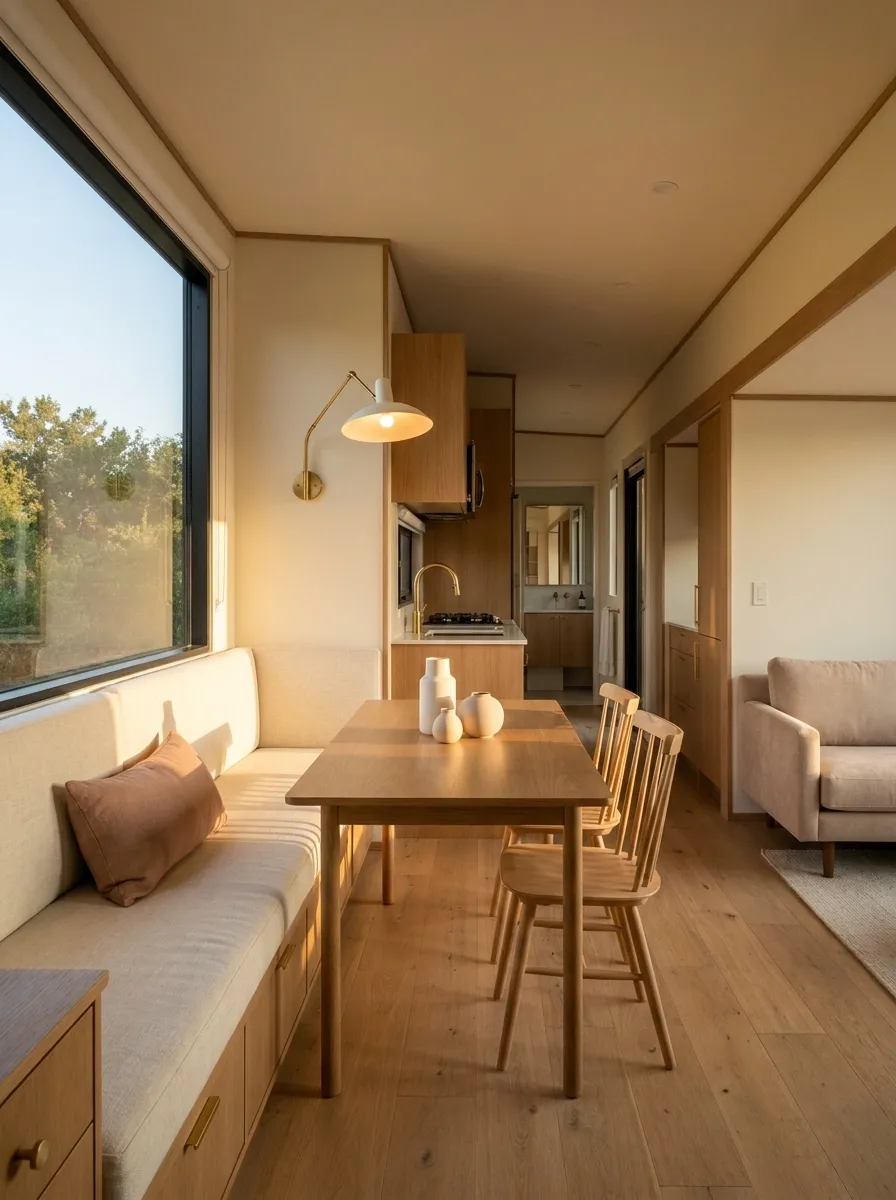 Modern RV With a Built-In Banquette Look