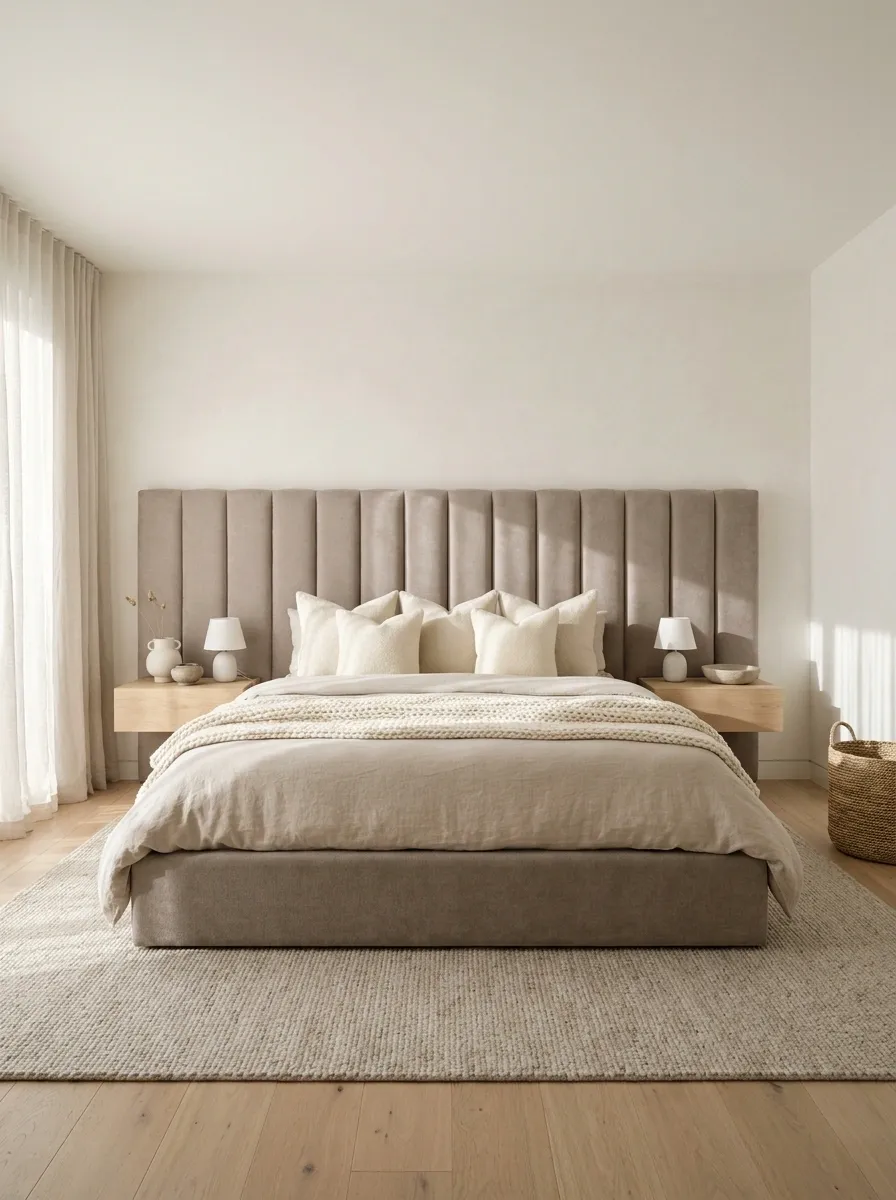 Monochromatic Bedroom With Minimal Visual Breaks