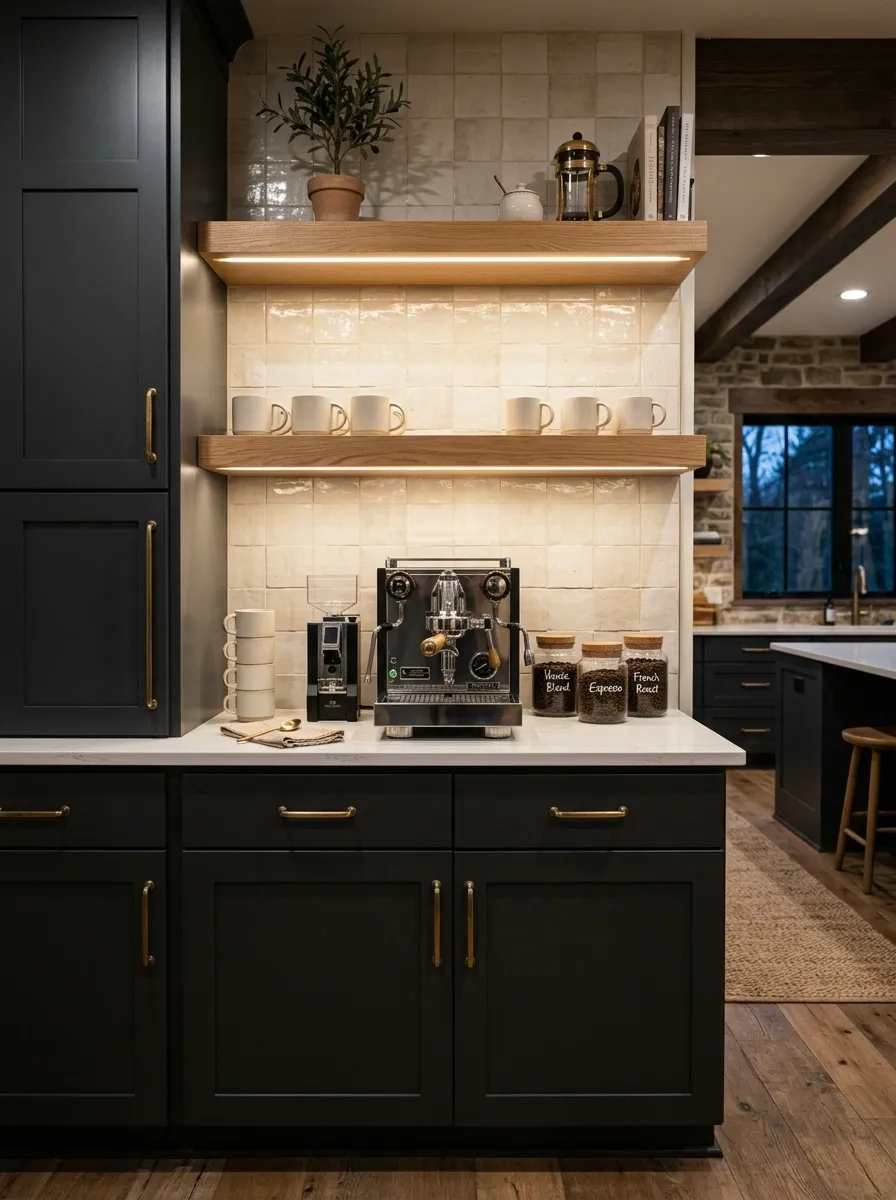 Moody Charcoal Farmhouse Coffee Station