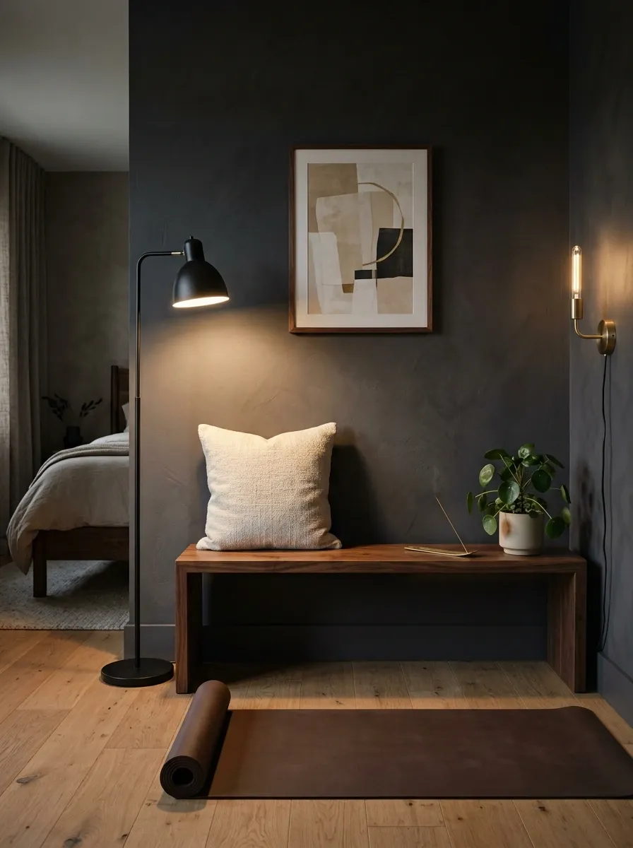 Moody Charcoal Yoga Corner