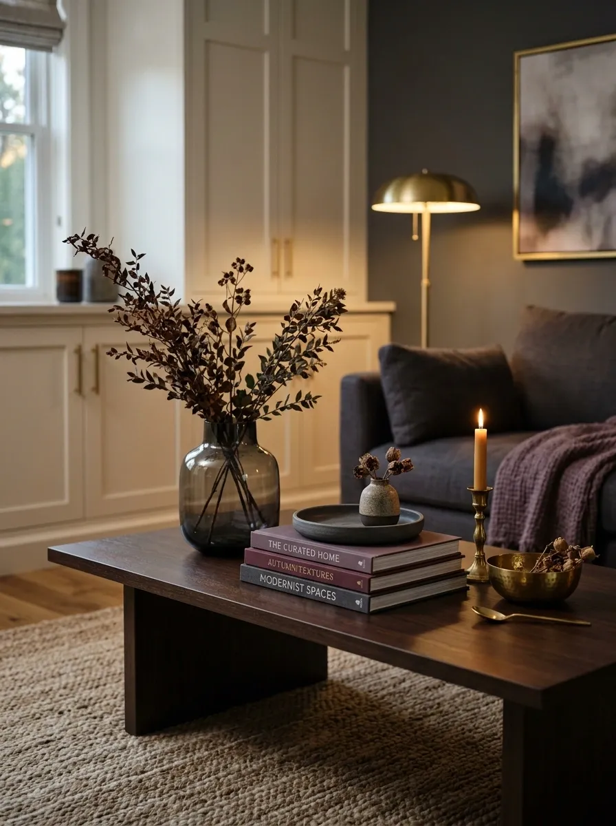 Moody Plum and Antique Brass Autumn Table