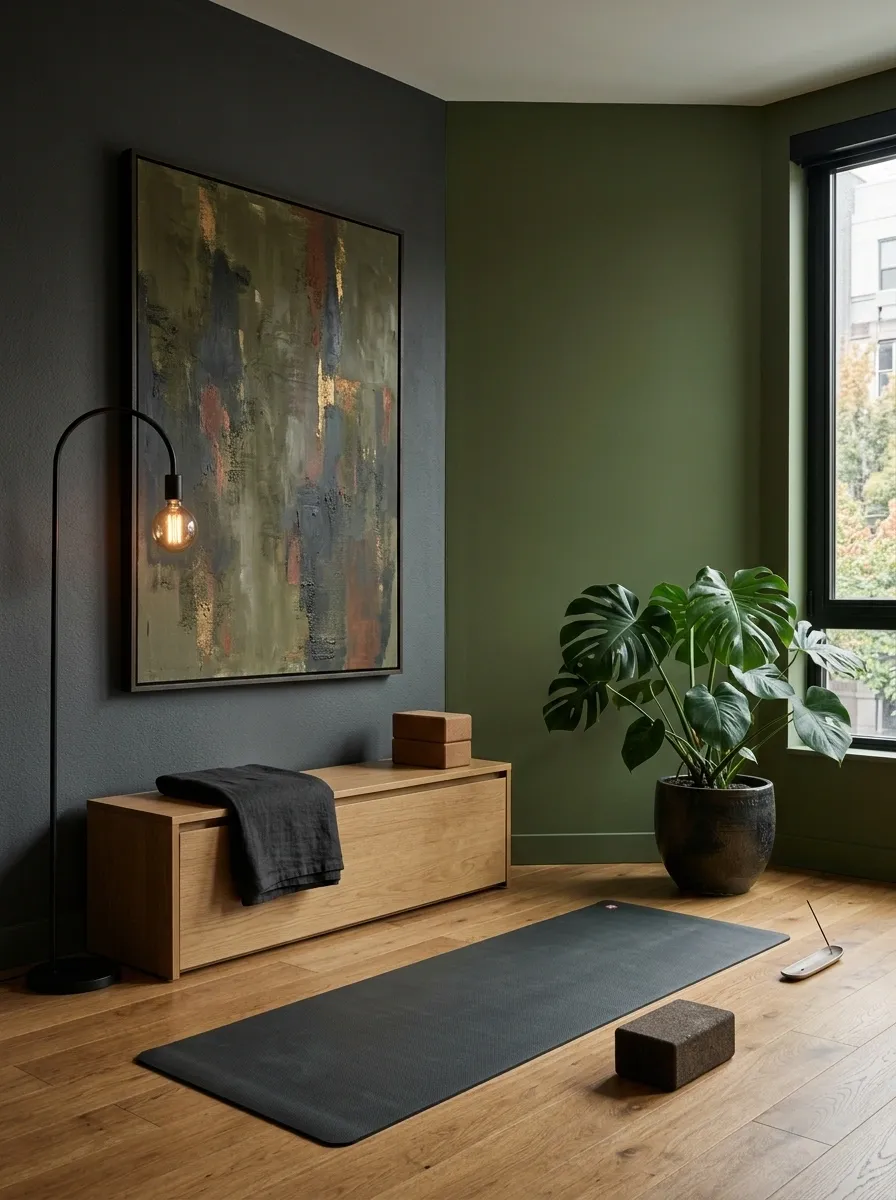 Olive and Charcoal Architectural Corner
