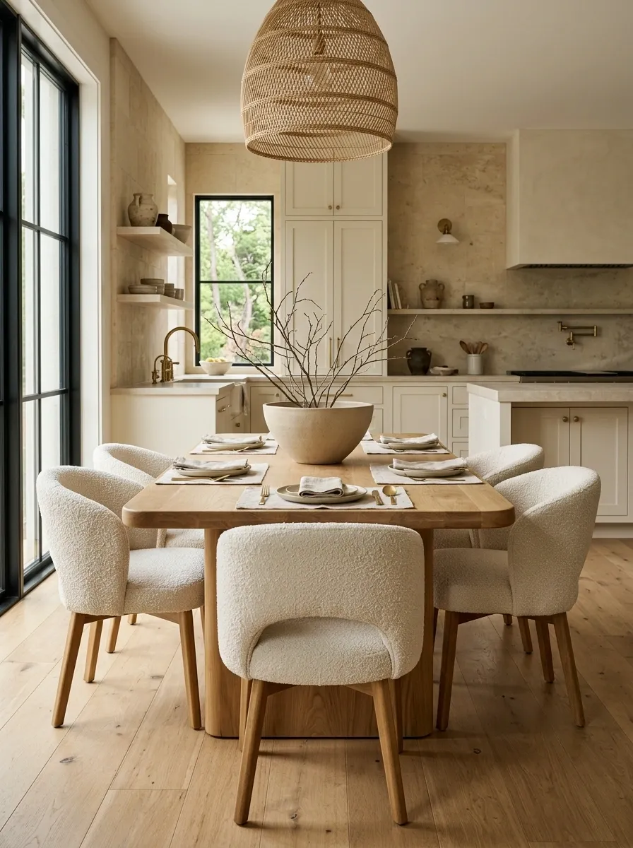 Organic Modern Table With Stone and Wood