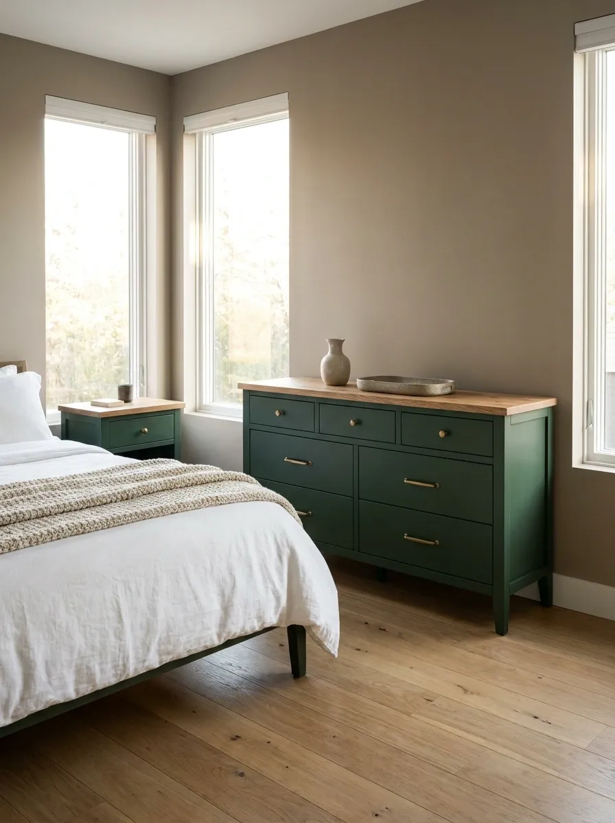 Painted Furniture With Natural Wood Top Surfaces