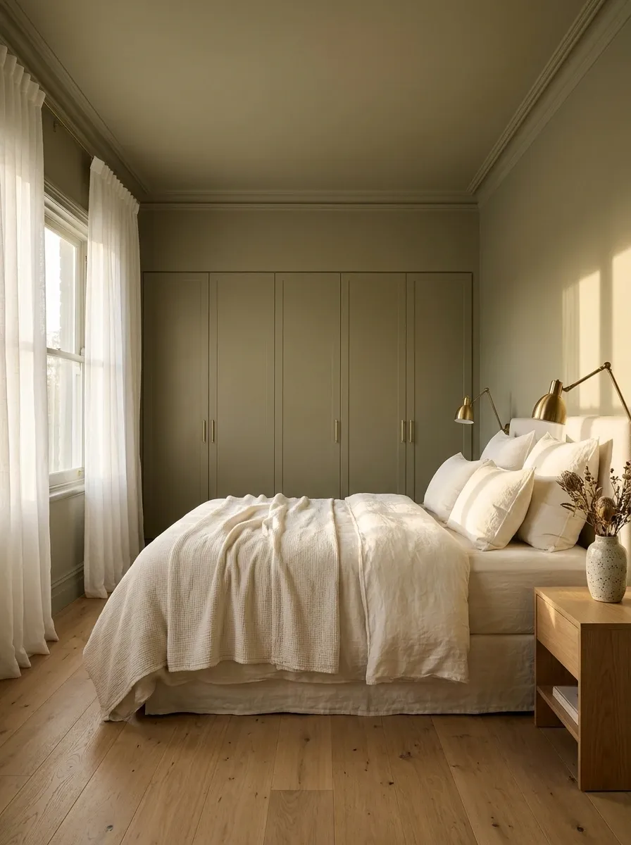 Painted Wardrobe In The Same Color As The Walls