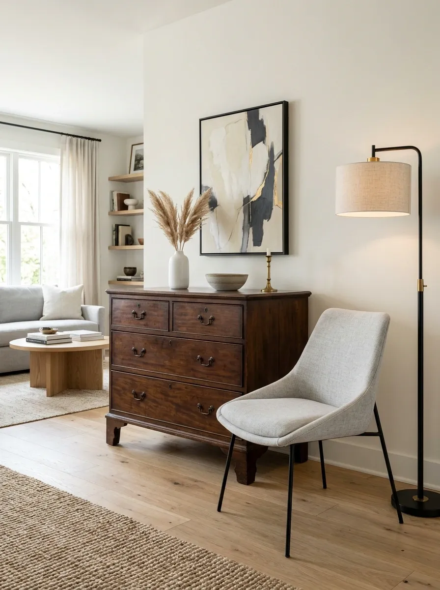Pair a Bulky Antique With Something Visually Light