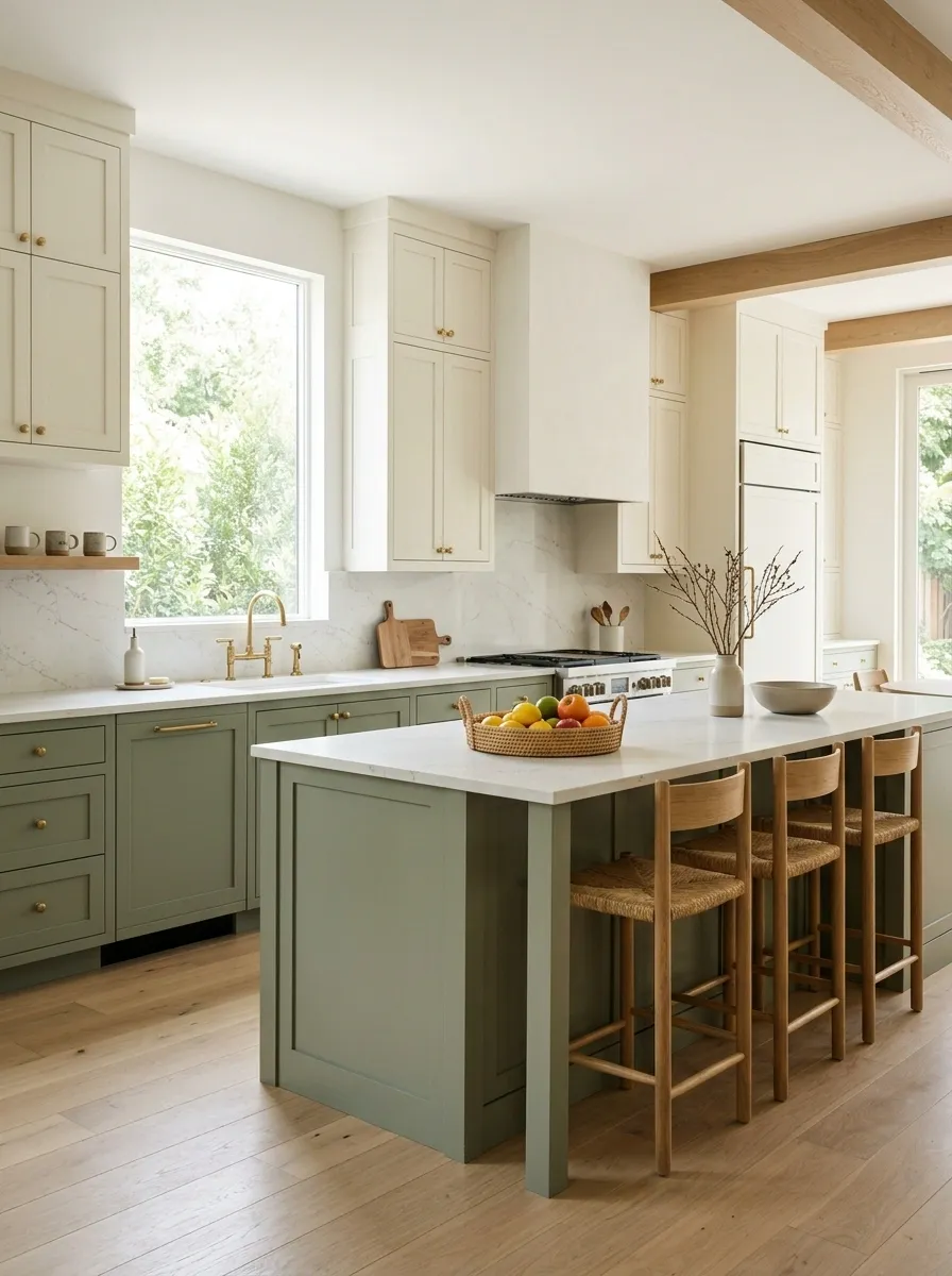 Pair Cream Cabinets With Muted Sage